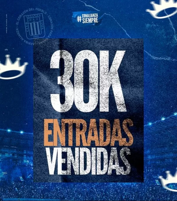 Alianza Lima anunció la venta de 30 mil entradas hasta este lunes. | Foto: Alianza Lima. 