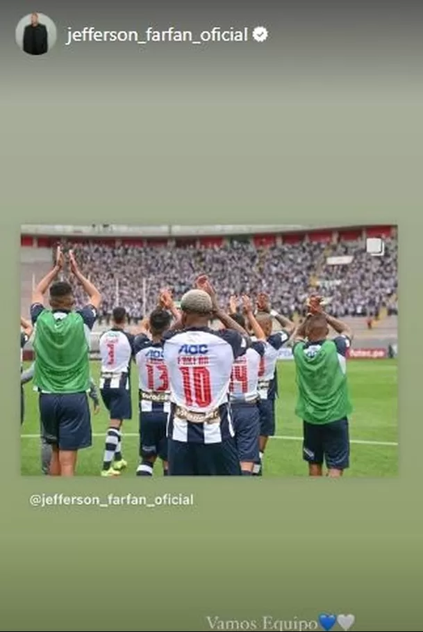 Este es el mensaje de Jefferson Farfán. | Fuente: @jefferson_farfan_oficial