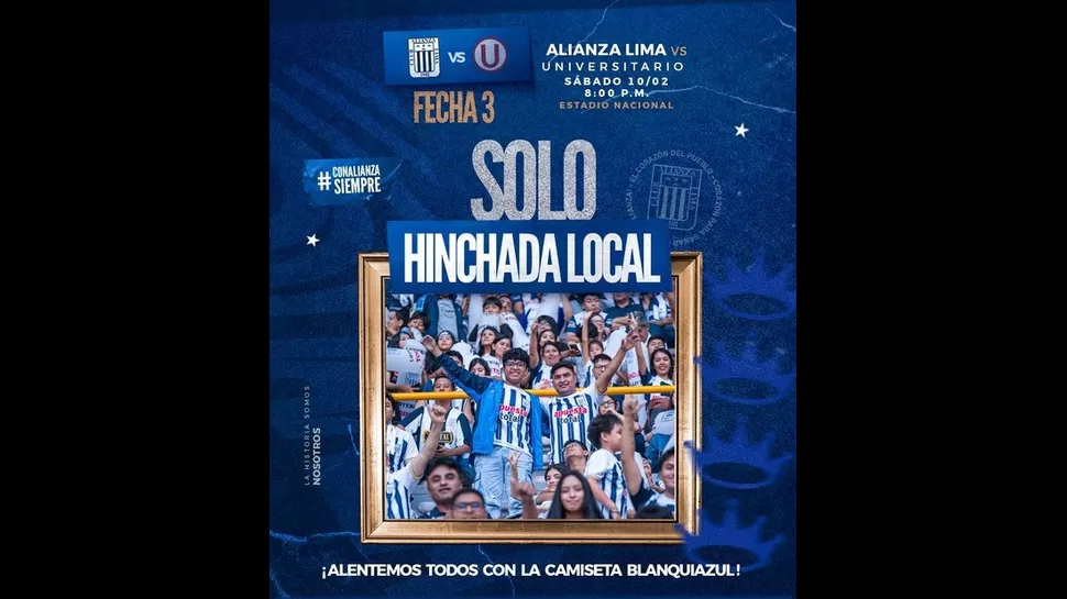Alianza Lima y su mensaje a los hinchas blanquiazules. | Foto: Alianza Lima.