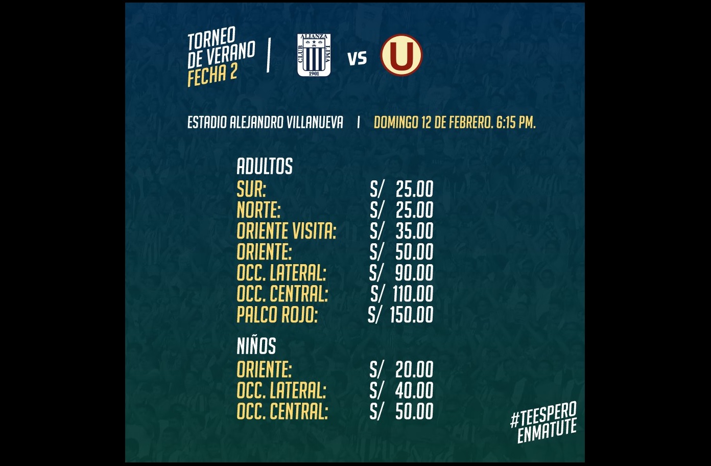 Alianza Lima Vs Universitario Estos Son Los Precios Para El Clásico América Deportes 