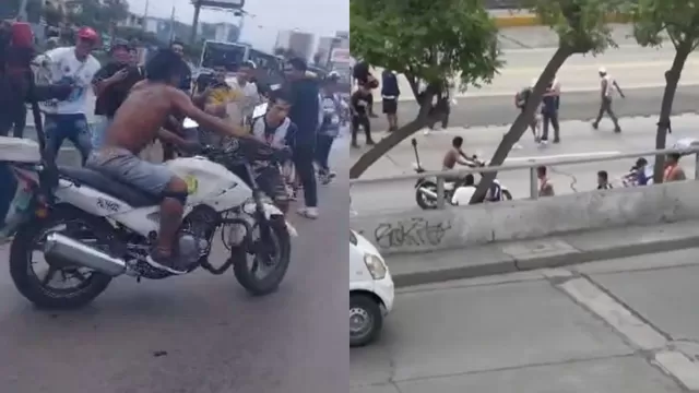 Alianza Lima vs. Universitario: Hincha blanquiazul robó moto de la Policía en la Vía Expresa