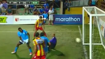 Andrés Mendoza y un gol en contra en la Súper Liga Fútbol 7