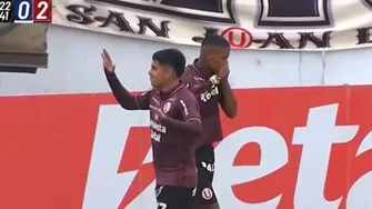 Andy Polo colocó el 2-0 de Universitario vs Alianza Atlético tras una gran definición de cabeza / Fuente: L1 MAX