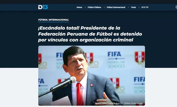 Deportes 13 de Chile. | Captura