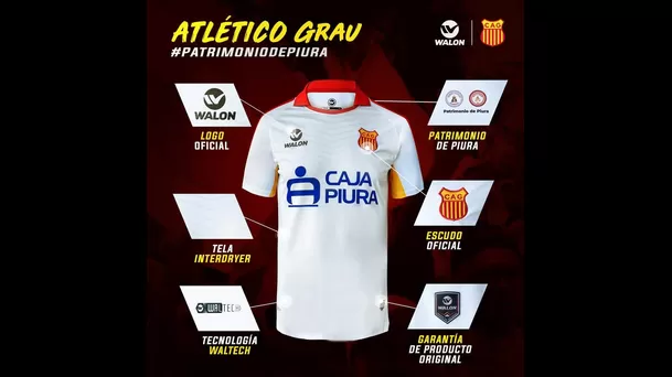 Aquí los detalles de la camiseta alterna de Atlético Grau | Foto: Atlético Grau. Aquí los detalles de la camiseta alterna de Atlético Grau | Foto: Atlético Grau.