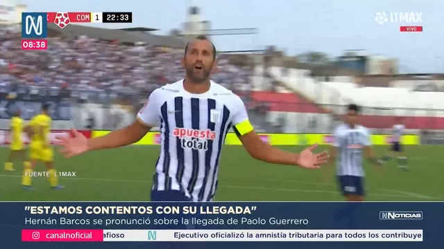 Hernán Barcos le da la bienvenida a Paolo Guerrero en Alianza Lima. | Video: AD