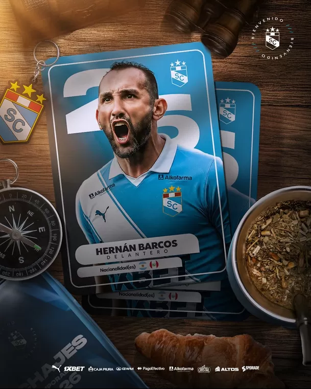 Cristal anunció la llegada de Hernán Barcos. | X de Sporting Cristal