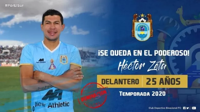 Héctor Zeta, delantero peruano de 25 años. | Foto: @BinacionalFC