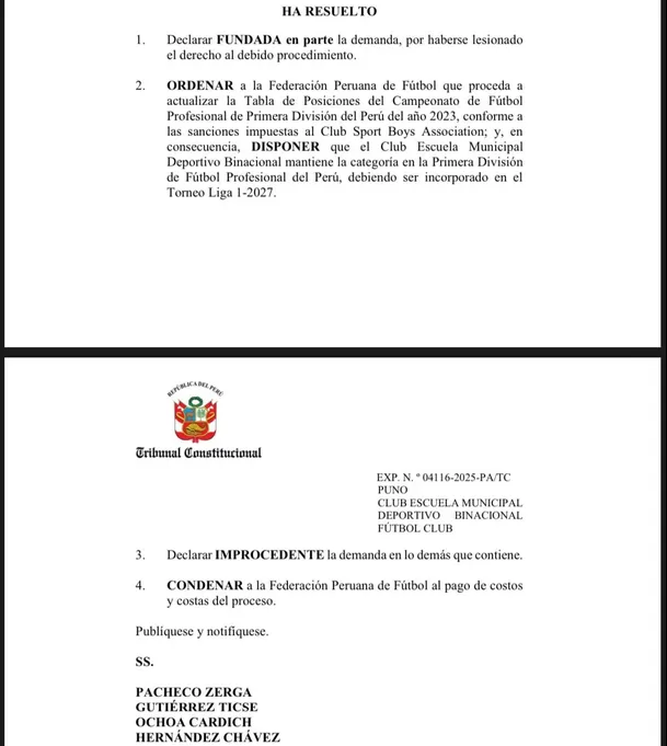 Resolución del Tribunal Constitucional. | Difusión en X