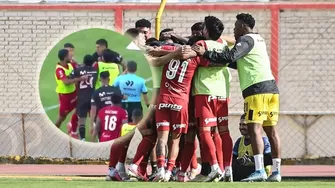 La celebración del gol de Sanguinetti para el 2-1 provocó la trifulca que dejó algunos expulsados y otras incidencias. | L1 MAX