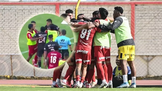 La celebración del gol de Sanguinetti para el 2-1 provocó la trifulca que dejó algunos expulsados y otras incidencias. | L1 MAX
