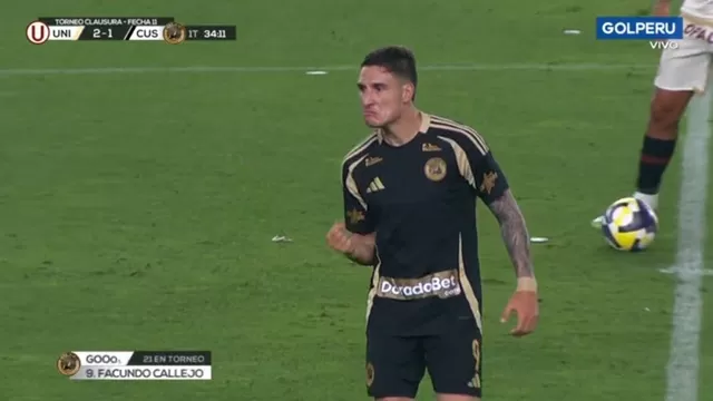 Facundo Callejo anotó el 1-2 de Cusco FC ante Universitario