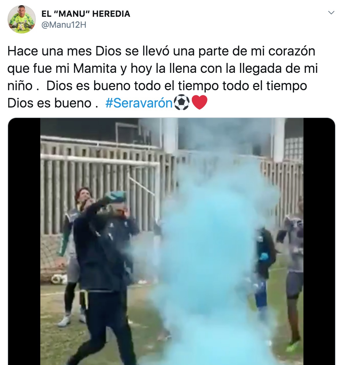 El mensaje de Manuel Heredia en Twitter.