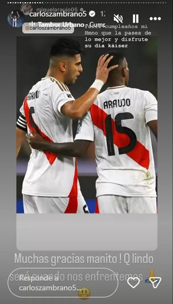 Respuesta de Carlos Zambrano a Miguel Araujo tras fichar por Sporting Cristal / IG