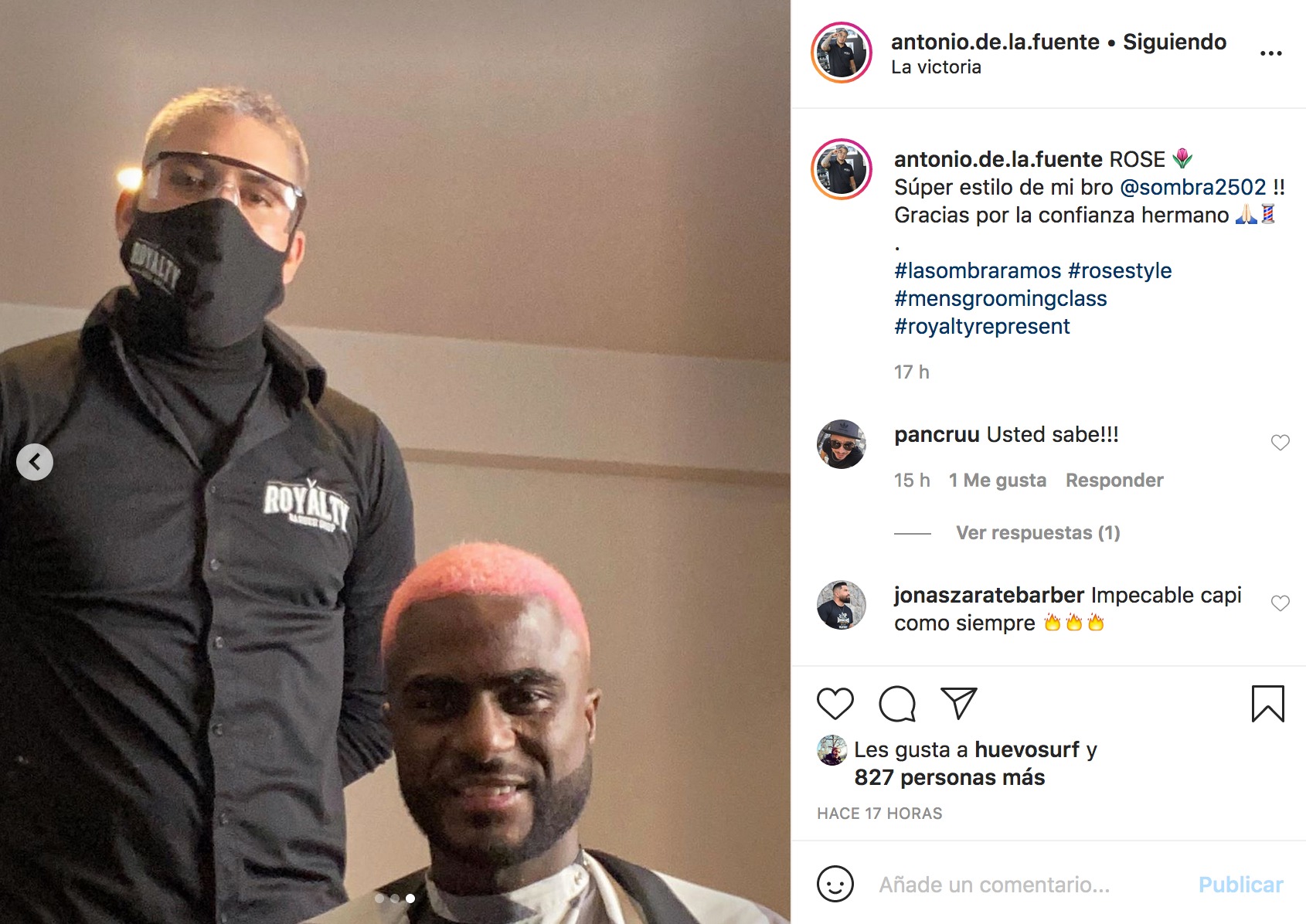 Christia Ramos y su barbero | Foto: Instagram.
