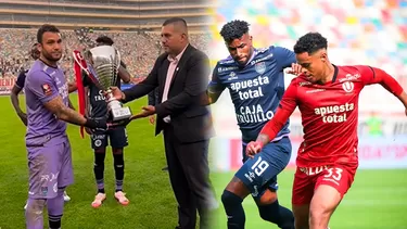 César Vallejo recibió el trofeo Apuesto Total tras derrotar a Universitario / Composición AD