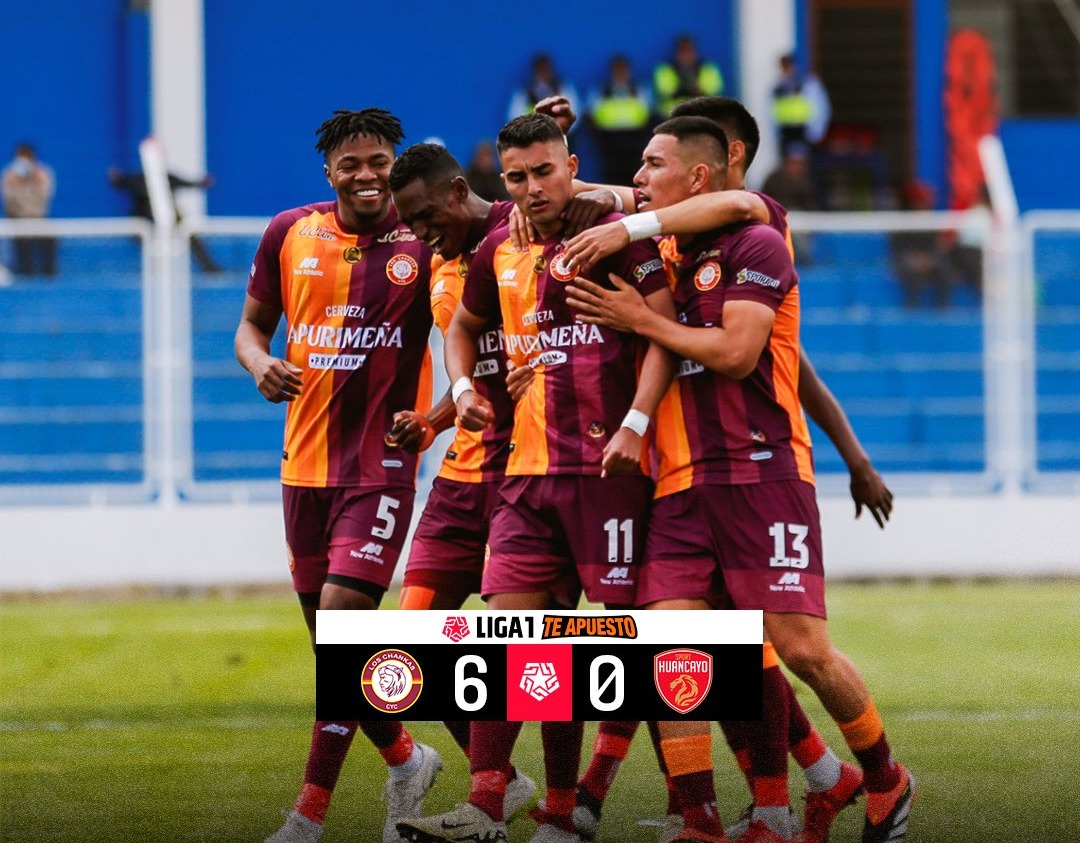 Los Chankas goleó 6-0 al Sport Huancayo. | Fuente: Liga 1