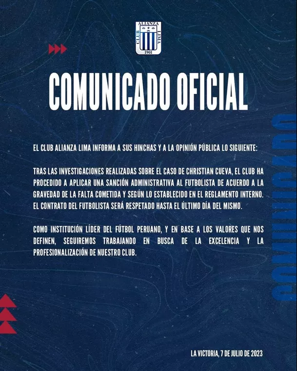 Comunicado de Alianza Lima