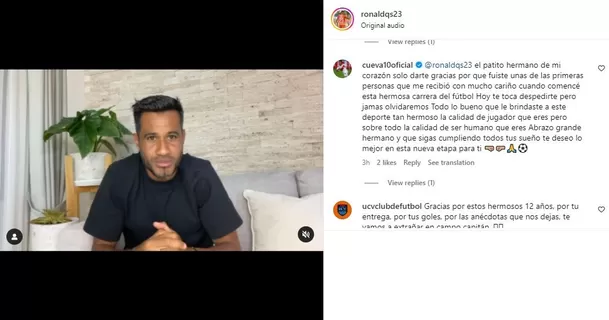 Christian Cueva comentó en video de Ronald Quinteros. | Fuente: @ronaldqs23