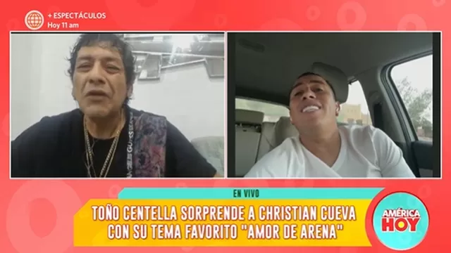 Christian Cueva fue sorprendido en vivo por Toño Centella y cantan juntos