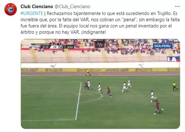 Cienciano se pronunció vía X. | Fuente: @Club_Cienciano