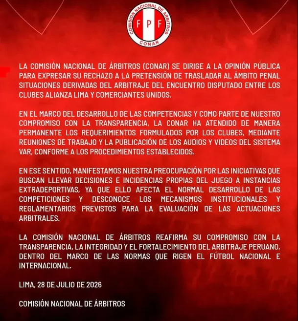 CONAR se pronuncia