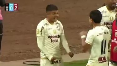 Jairo Concha anotó el segundo de Universitario ante Binacional en Juliaca / Captura / L1 MAX