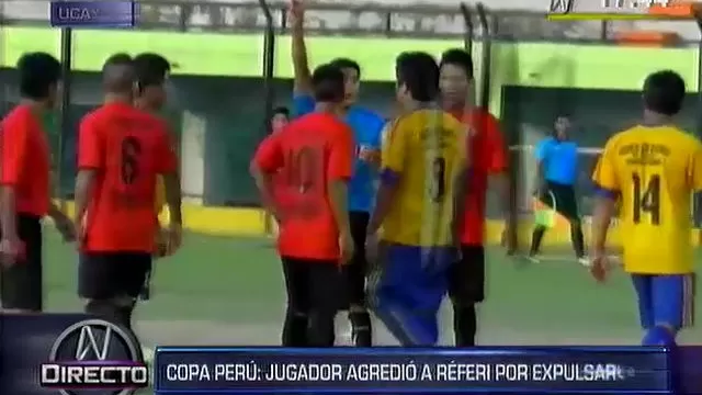 Copa Perú: jugador agredió brutalmente al árbitro por expulsarlo