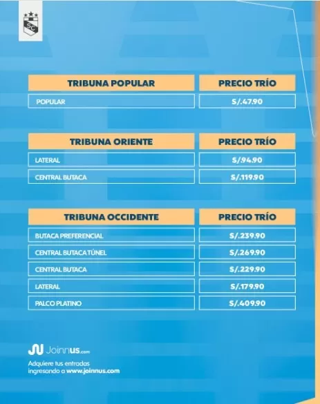 Estos son los precios de la promoción &#39;Trío Gallardo&#39; / Foto: Twitter Sporting Cristal
