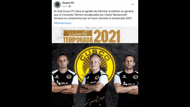 Este es el mensaje que dejó Cusco FC en sus redes sociales.