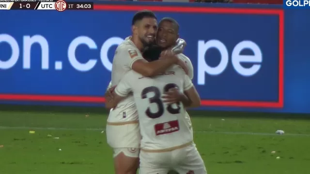 Matías Di Benedetto puso el 1-0 de Universitario Captura/Video: GOLPERU