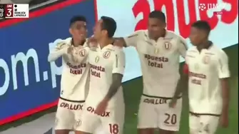 Gianluca Lapadula se encontró con un balón en el área y anotó el 3-0 de Universitario vs Los Chankas / Fuente: L1 MAX