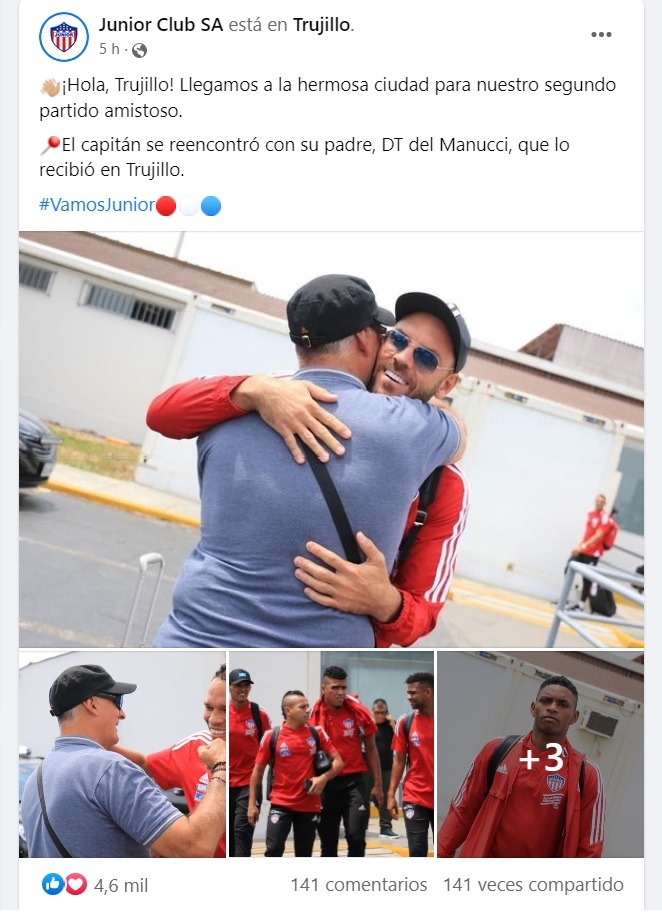 Publicación del Junior de Barranquilla