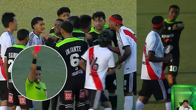 Jugador del Defensor Municipal ingresó al campo de juego con una jeringa en la mano. Foto: Captura No Somos TV