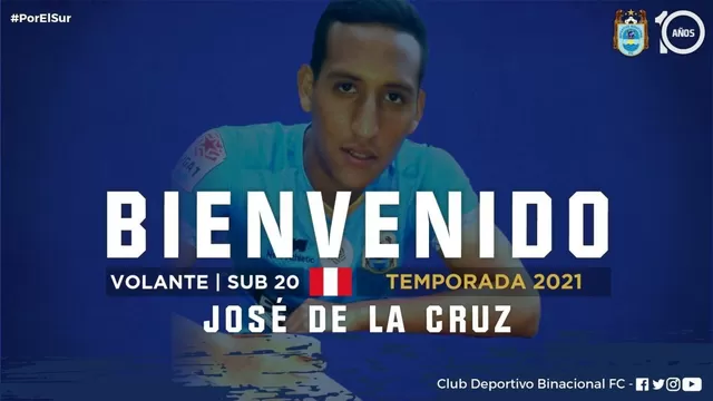 José Leonardo de La Cruz, delantero peruano de 20 años. | Imagen: Binacional