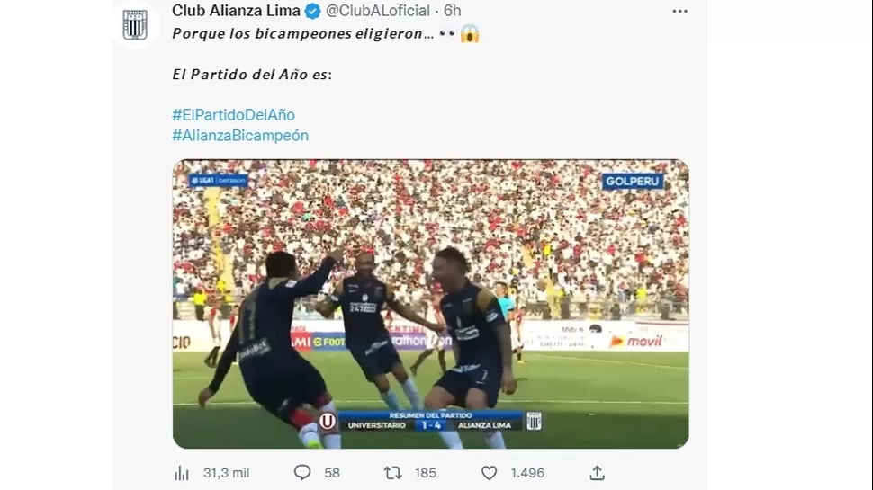 Mejor partido del 2022: Alianza Lima vs Universitario