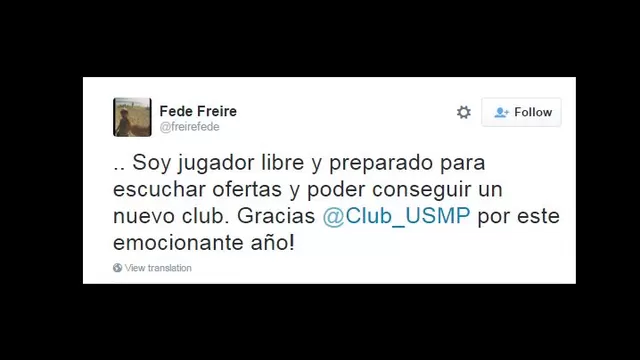 Federico Freire, el exvolante de la San Martín que busca equipo en Twitter-foto-2