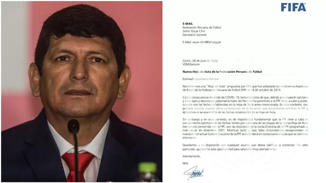 FIFA apoya el aplazamiento de las elecciones en la Federación Peruana de Fútbol