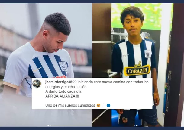 El nuevo jugador de Alianza Lima compartió una instantánea de su infancia provisto con la camiseta blanquiazul / Instagram: jhamirdarrigo1599