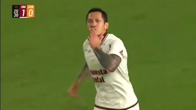 Gianluca Lapadula aprovechó un rebote en el área y colocó el 1-0 de Universitario vs Los Chankas por Liga 1 / Foto: L1 MAX