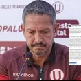 "Gracias y perdón": Velazco mandó mensaje al hincha de Universitario