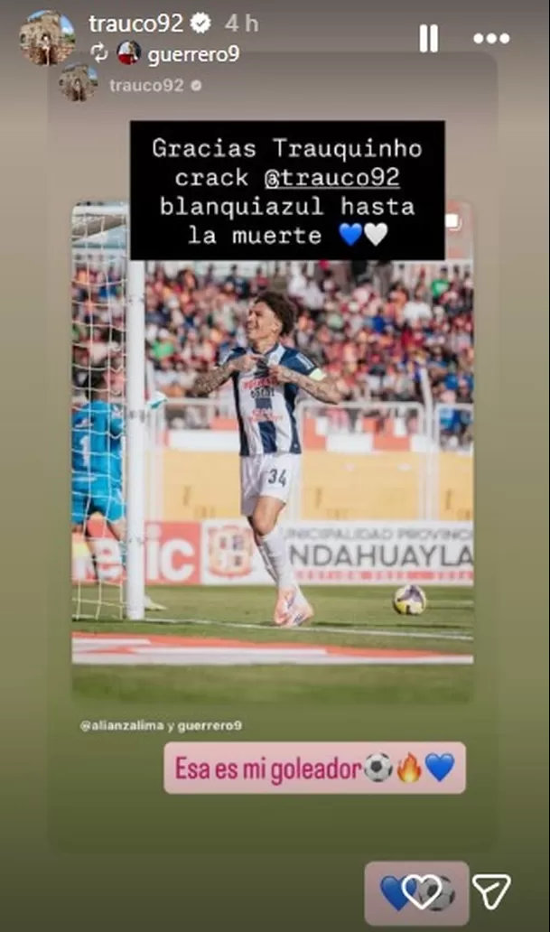 Trauco y su respuesta a Guerrero por llamarlo 'blanquiazul' / IG Trauco y su respuesta a Guerrero por llamarlo 'blanquiazul' / IG