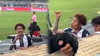 Paolo Guerrero tuvo un enfrentamiento con la hinchada de Sporting Cristal durante el partido / Captura / X