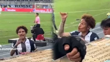 Paolo Guerrero tuvo un enfrentamiento con la hinchada de Sporting Cristal durante el partido / Captura / X