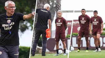 Héctor Cúper realizó su primer entrenamiento con Universitario tras el resultado del viernes. | Fotos: Universitario