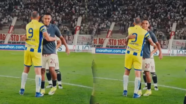 Hernán Barcos y Alex Valera tuvieron un cálido momento luego del Universitario vs FC Cajamarca / Liga 1