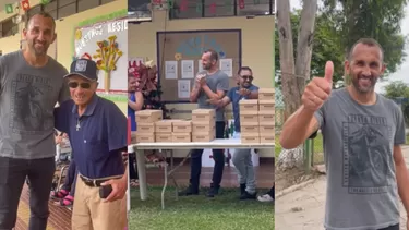 Hernán Barcos culminó el año realizando un actividad en beneficio de adultos mayores / Foto: @barcos