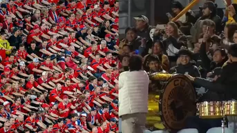 Hinchas de Cusco FC hacen el remo noruego en pleno partido de Liga 1