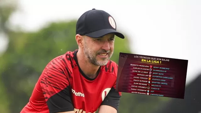 Javier Rabanal y quiénes son los técnicos que fueron dados de baja en la Liga 1 2026 / Captura / Canal N