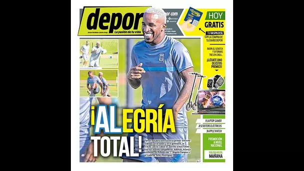 Jefferson Farfán acaparó portadas tras su primera práctica con Alianza Lima.